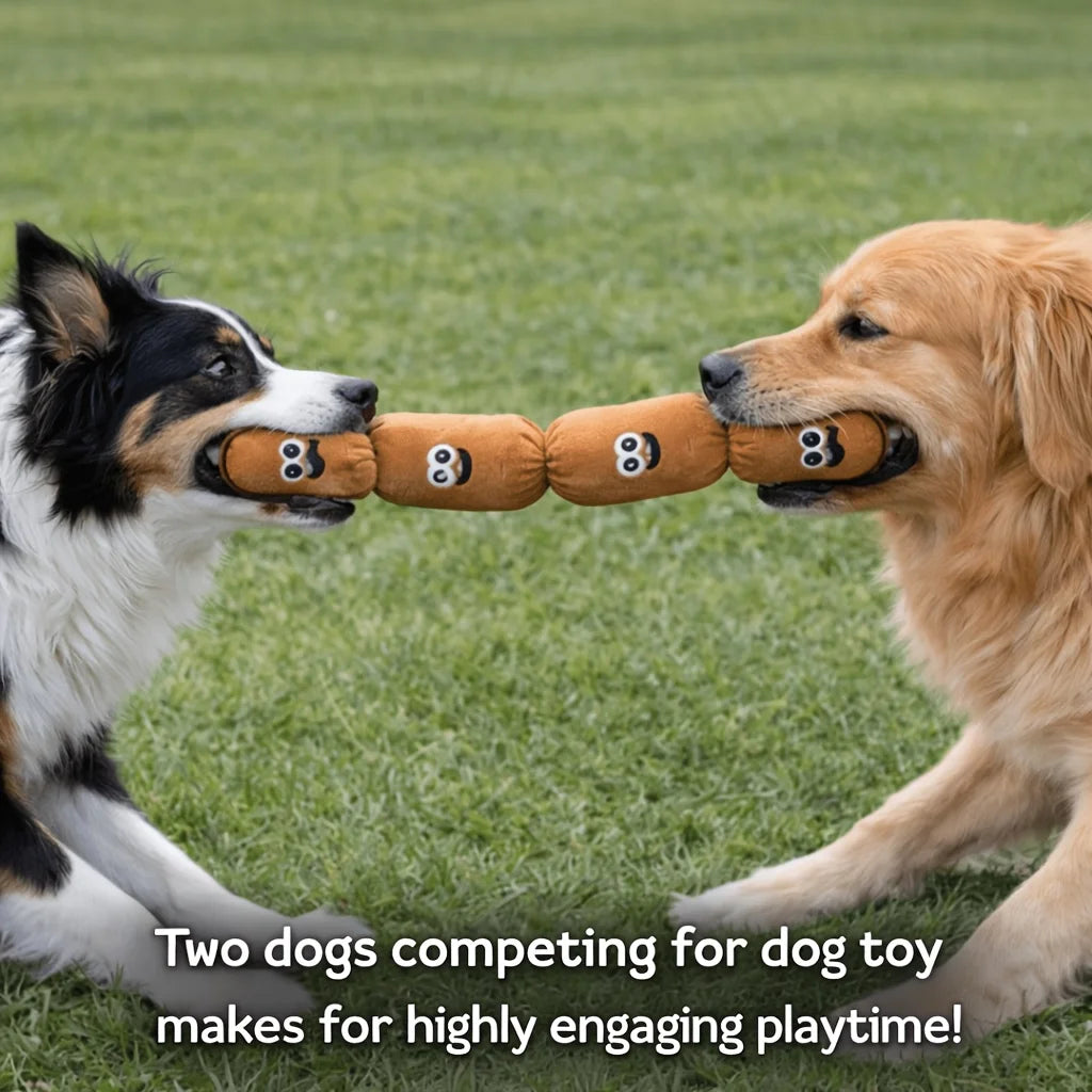 Simulated Sausage Plush Chew Toy for Dogs: Press-to-Squeak with BB Sound, Durable Chew-Resistant & Self-Play Boredom Relief Toy