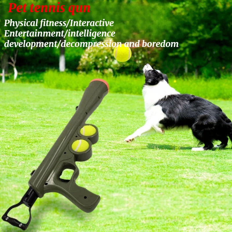 Pistolet Lanceur de Balles de Tennis pour Chien – Jouet Interactif de Plein Air, Dressage au Rapport & Tir Longue Distance Sans Effort