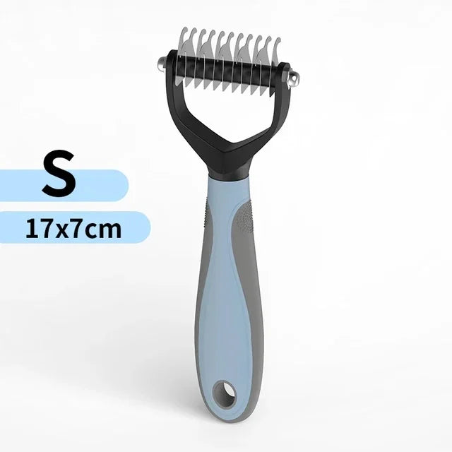 Peigne Démêlant Double Face en Acier Inoxydable pour Chien & Chat – Râteau Anti-Nœuds & Brosse Sous-Poil de Mue Professionnelle