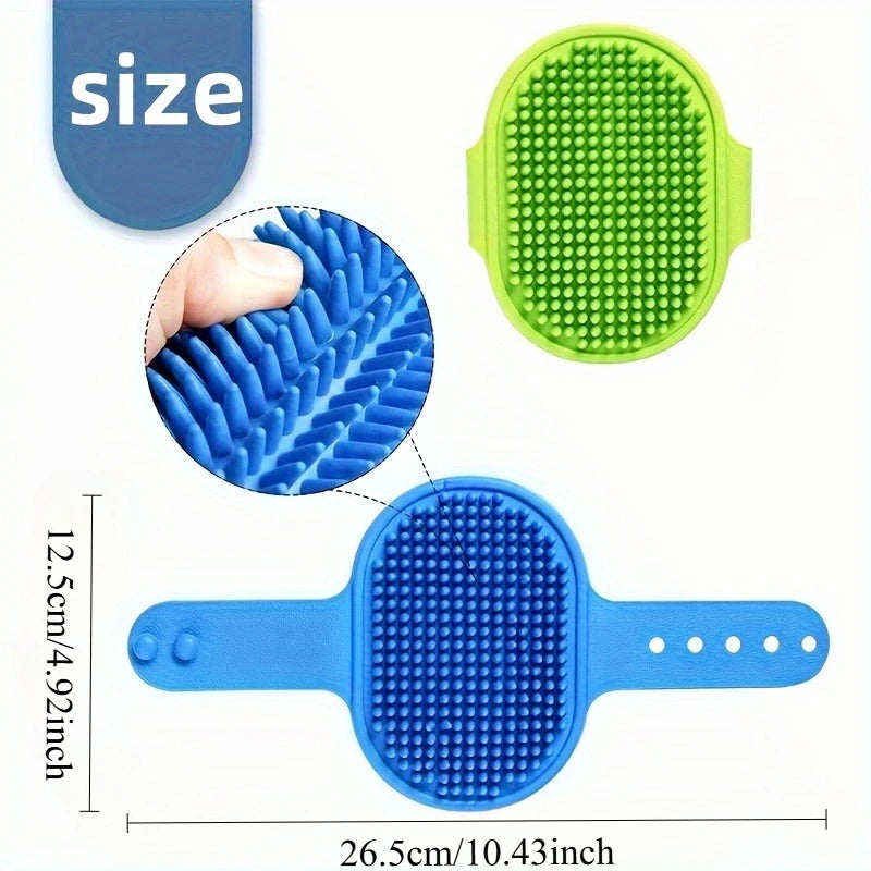 Brosse de Bain & Massage en Silicone pour Chien – Brosse Shampoing Ergonomique avec Poignée Ajustable