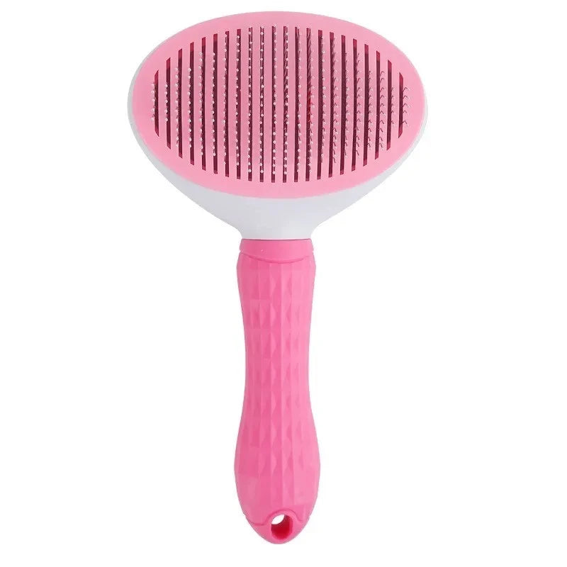Brosse Autonettoyante pour Chien & Chat – Carde de Toilettage Démêlante, Élimination Poils Morts & Sous-Poil avec Bouton Poussoir