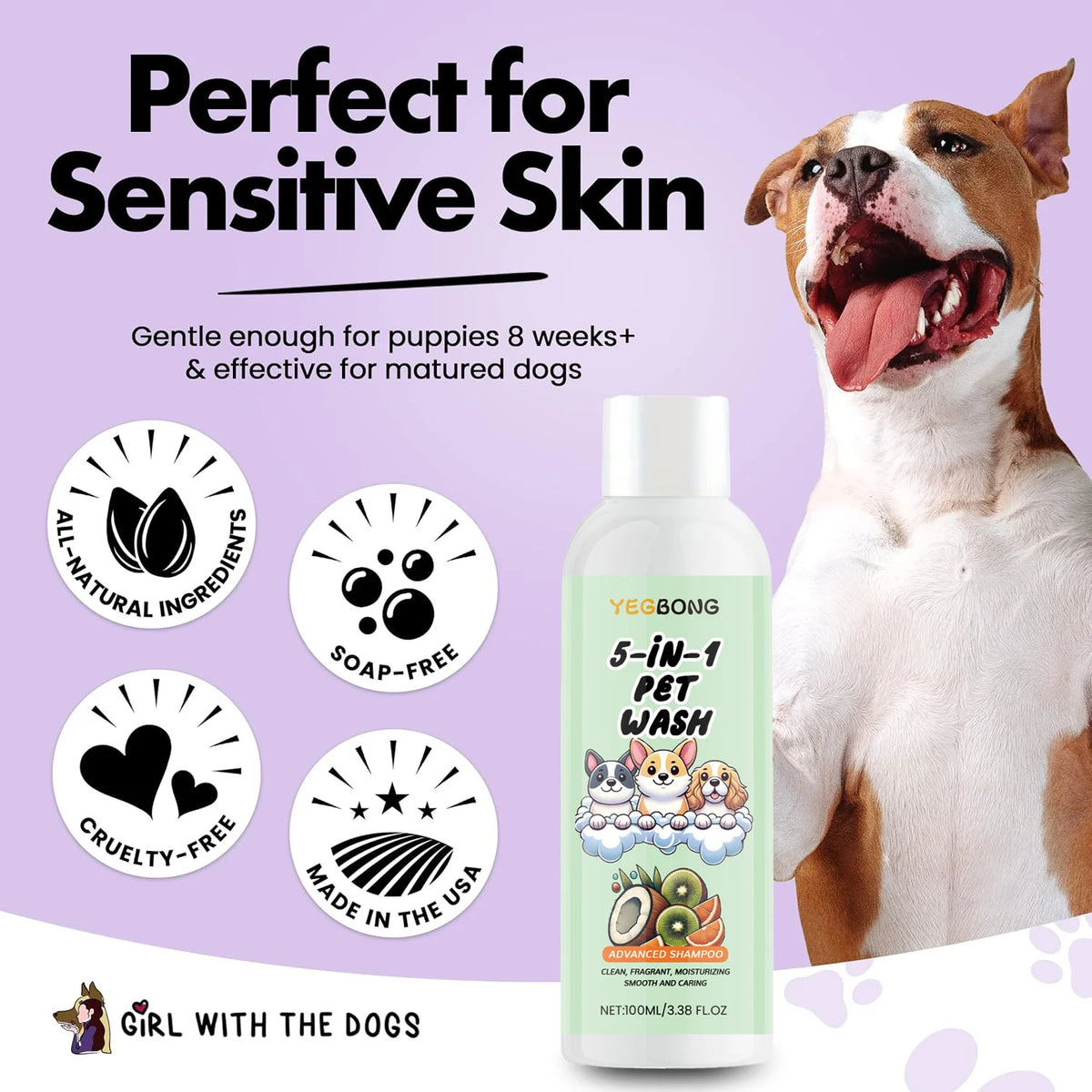 Shampoing Nourrissant au Parfum Noix de Coco pour Chien – Soin Lavant Hydratant, Désodorisant Longue Durée & Brillance du Pelage