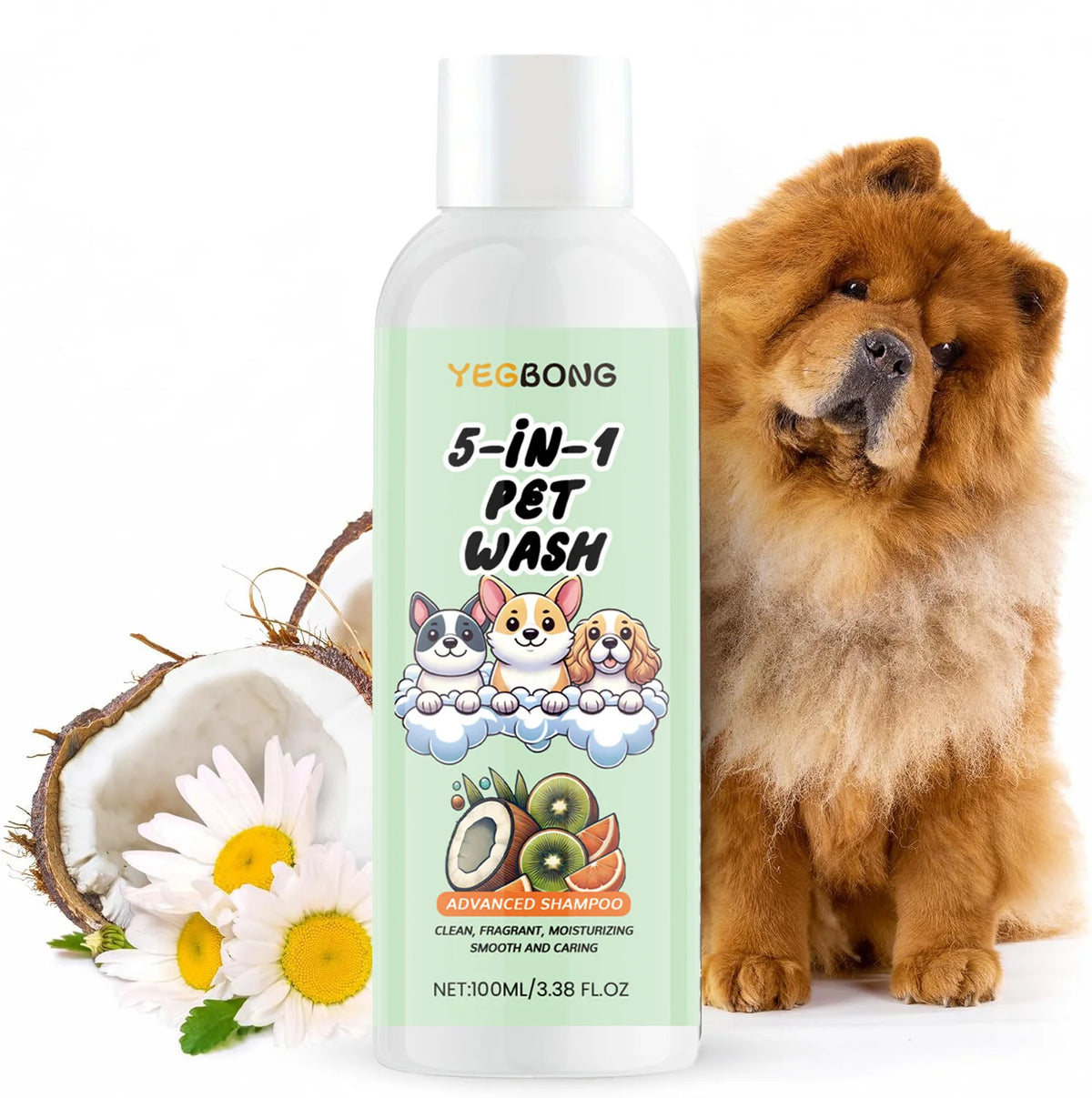 Shampoing Nourrissant au Parfum Noix de Coco pour Chien – Soin Lavant Hydratant, Désodorisant Longue Durée & Brillance du Pelage