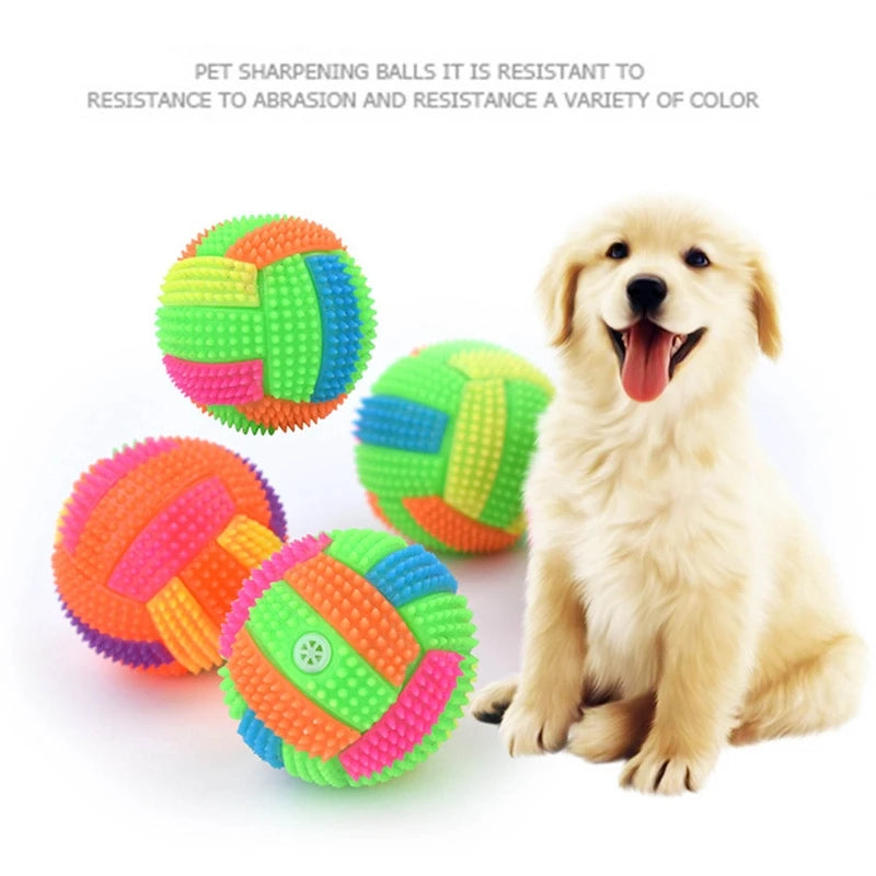 Balle Lumineuse et Sonore pour Chien – Jouet en Caoutchouc Naturel Anti-Stress & Nettoyage Dentaire