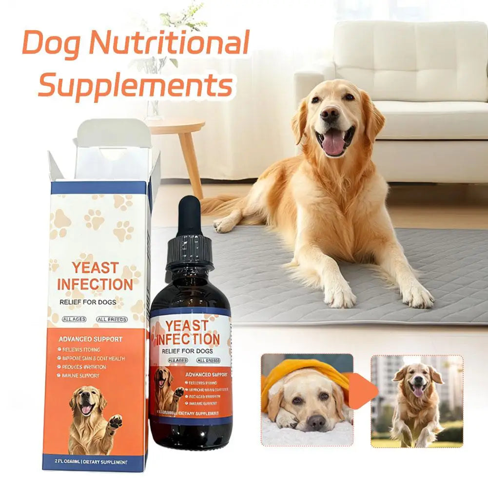 Gouttes Apaisantes Anti-Démangeaisons pour Chien – Complément Liquide aux Plantes Naturelles, Soin Peau Sensible & Pelage Sain