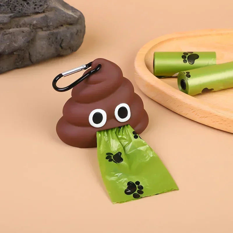 Distributeur de Sacs à Crottes Portable avec Mousqueton pour Chien & Chat – Boîtier Porte-Sacs Déjections Compact & Sacs Biodégradables