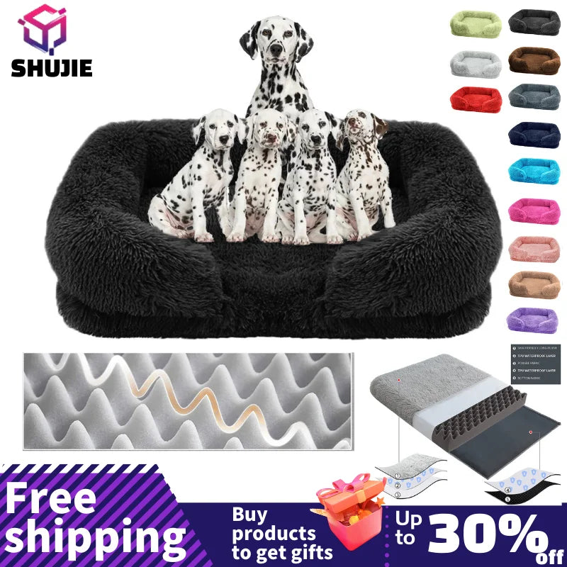 Super Warm Bed Dog Plush Pet Bed Winter Thickened Cushion Dogs Sleeping Beds and Sofa Removable Mat Dog For Small Large Dogs Cat