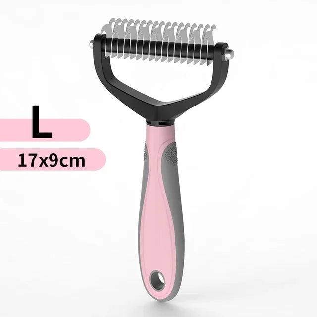 Peigne Démêlant Double Face en Acier Inoxydable pour Chien & Chat – Râteau Anti-Nœuds & Brosse Sous-Poil de Mue Professionnelle