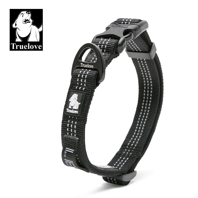 Truelove Dog Collar Adjustable Duty Soft Nylon Webbing Training Unique Private Label  Fancy Dog Collar Bright Reflective TLC5271
