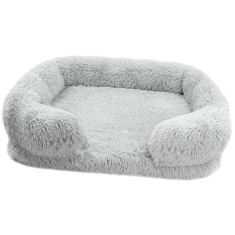 Panier Lit Canapé Ultra Moelleux & Chaud pour Chien & Chat – Coussin d'Hiver Épais en Peluche Douce avec Matelas Amovible