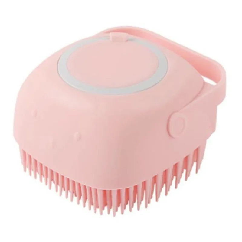 Brosse de Bain avec Réservoir de Shampoing pour Chien – Brosse de Massage & Toilettage en Silicone Souple