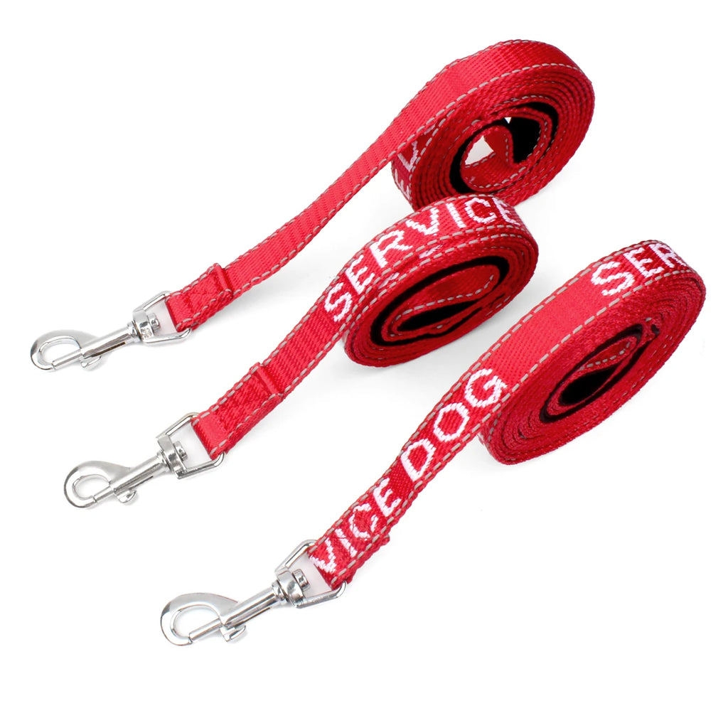 Red Dog Leash For Medium and Small Outdoor Walking Dog Sport Running Jacquard Webbing With Service Dog And Emotional Support Dog