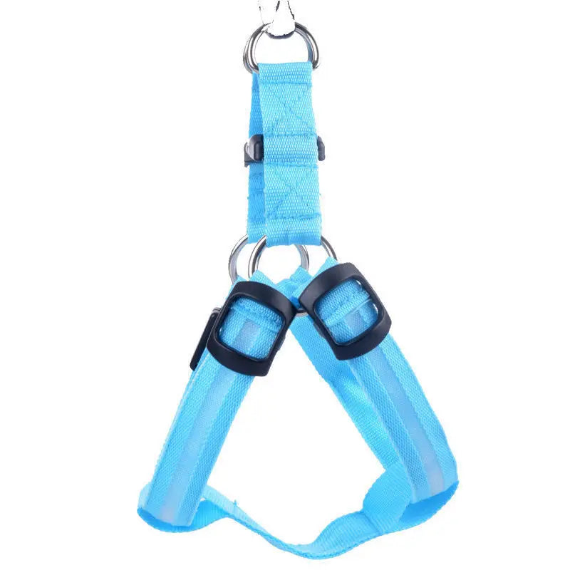 Harnais Lumineux LED pour Chien Rechargeable USB – Harnais de Poitrail Anti-Traction Haute Visibilité Nuit & Anti-Perte