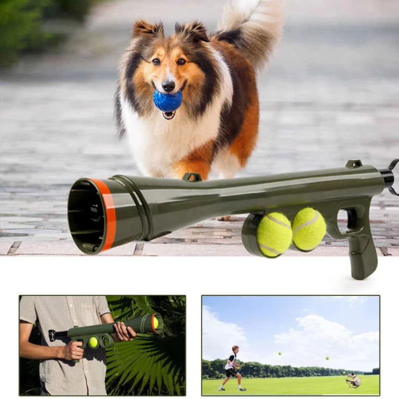 Pistolet Lanceur de Balles de Tennis pour Chien – Jouet Interactif de Plein Air, Dressage au Rapport & Tir Longue Distance Sans Effort