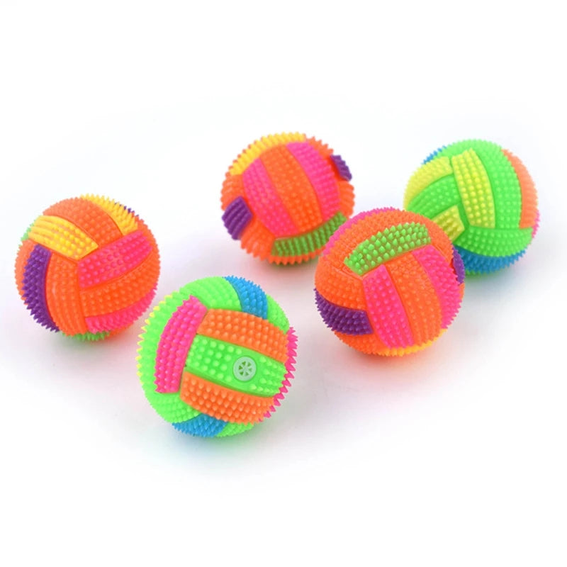 Balle Lumineuse et Sonore pour Chien – Jouet en Caoutchouc Naturel Anti-Stress & Nettoyage Dentaire