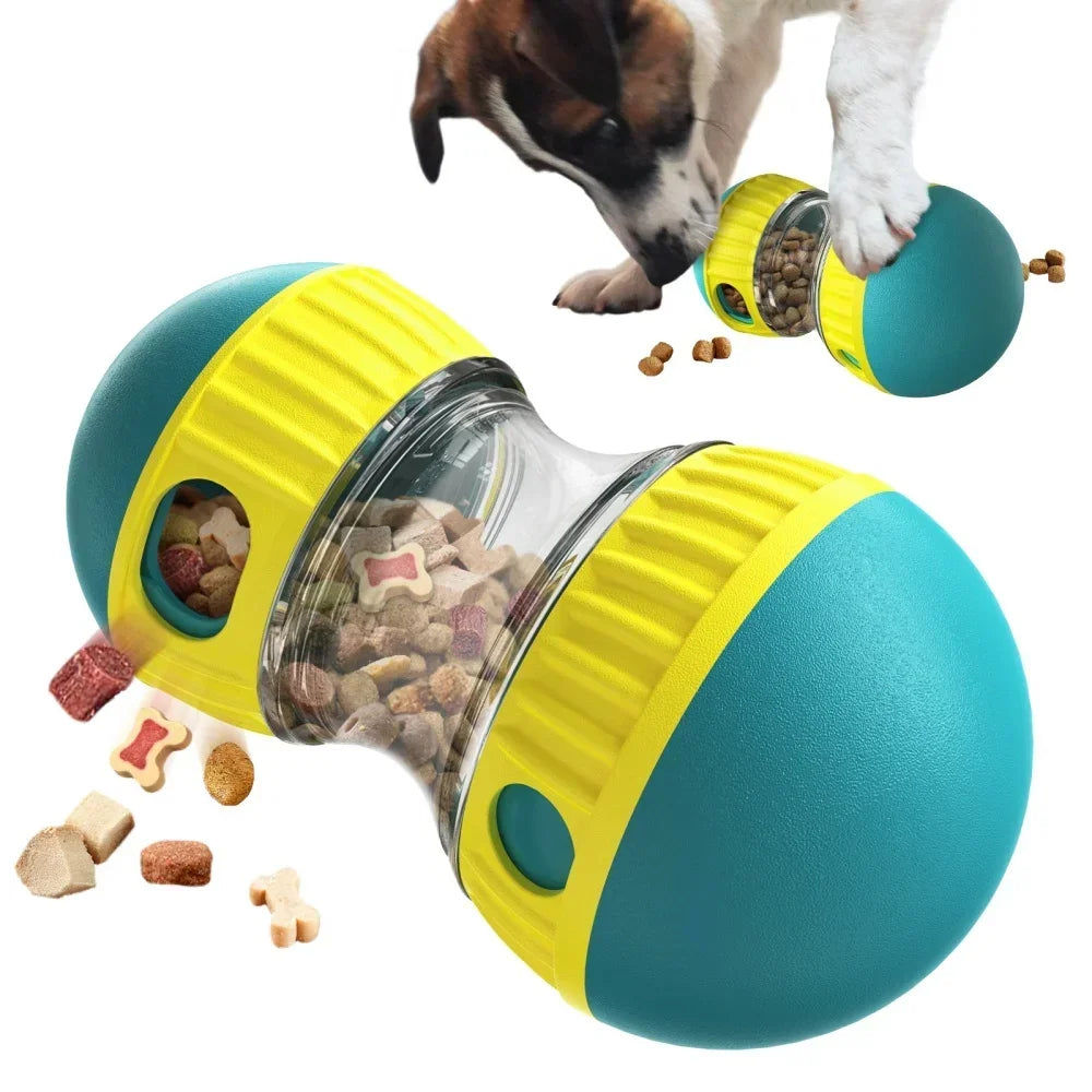 Balle Culbuto Distributrice de Friandises pour Chien & Chat – Jouet d'Intelligence Interactif & Gamelle Anti-Glouton