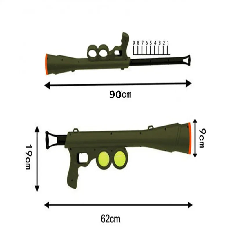 Pistolet Lanceur de Balles de Tennis pour Chien – Jouet Interactif de Plein Air, Dressage au Rapport & Tir Longue Distance Sans Effort