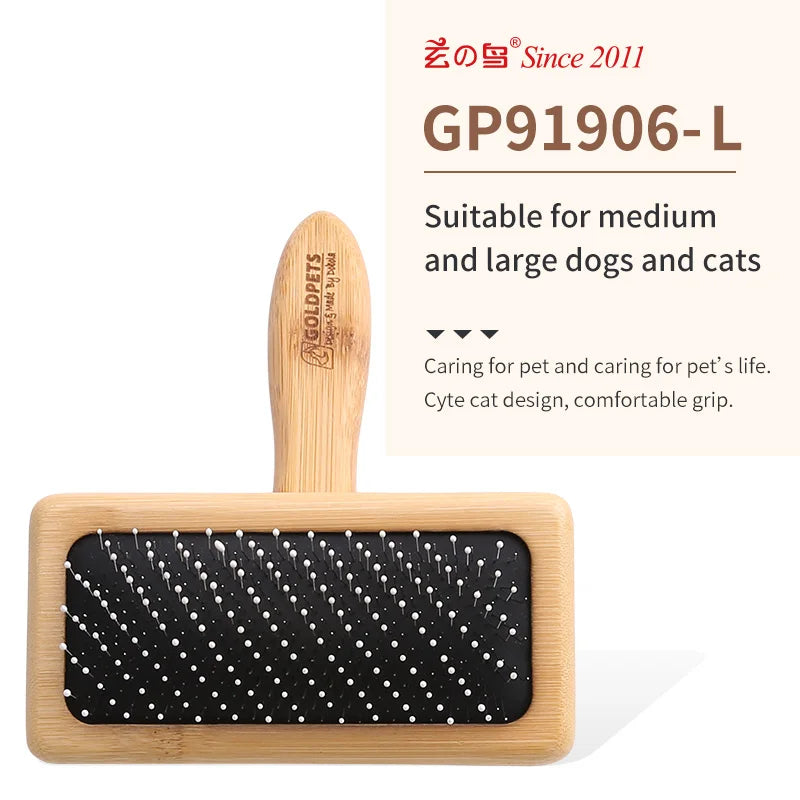 Brosse Carde Professionnelle pour Chien & Chat – Peigne de Toilettage à Picots Fins pour Démêlage, Brushing & Poils Morts