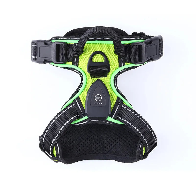 Gilet Harnais Lumineux LED pour Chien Réfléchissant & Réglable – Gilet de Sécurité Nuit & Anti-Collision