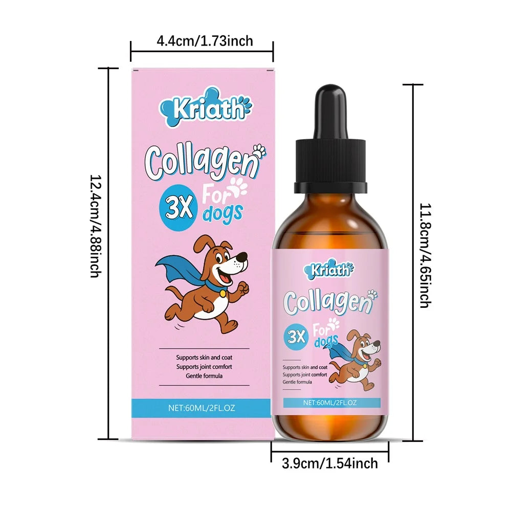 Gouttes de Collagène Liquide pour Chien – Soin Pelage Brillant, Peau Saine, Confort Articulaire & Digestion