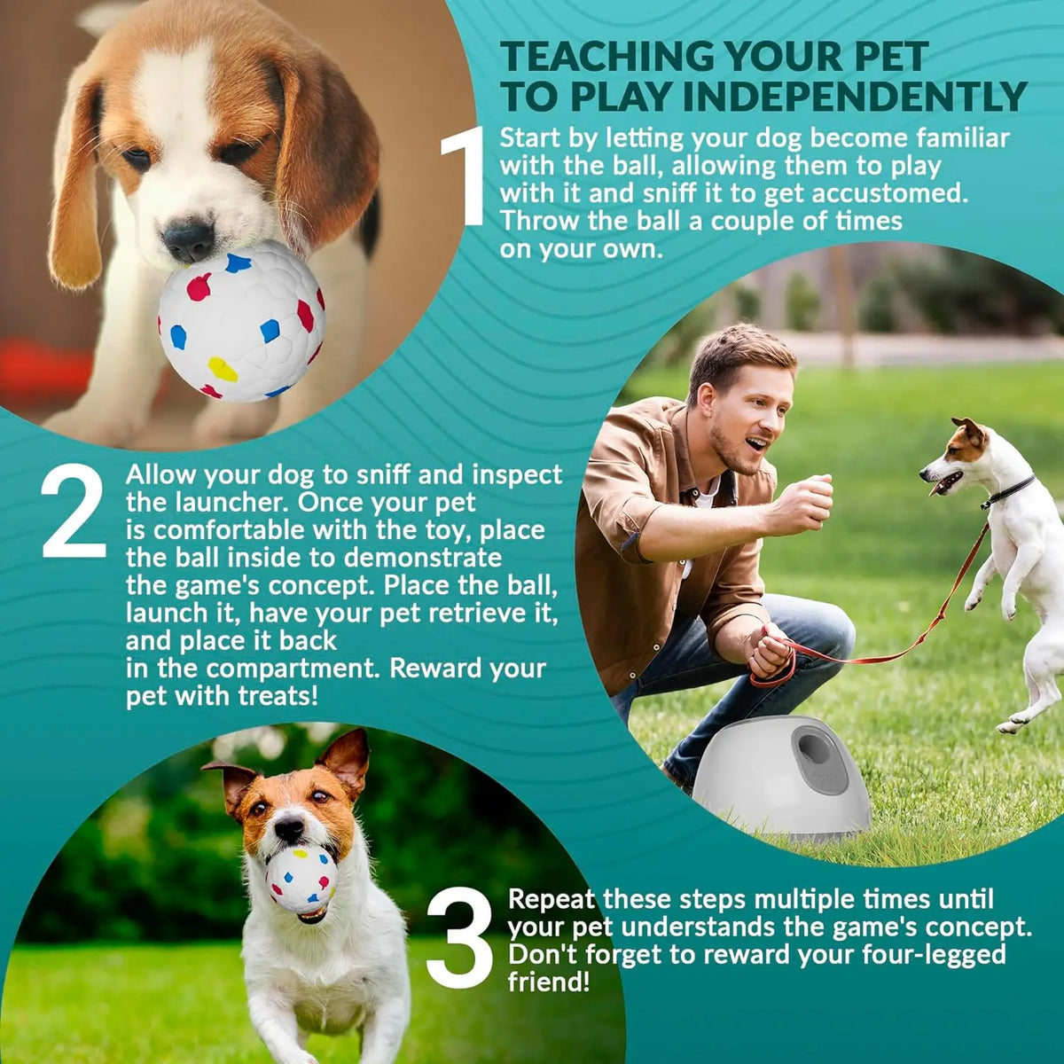 Lanceur de Balles Automatique pour Chien – Machine de Lancer Interactive d'Extérieur & Intérieur, Distributeur de Balles de Tennis & Jeu de Rapport