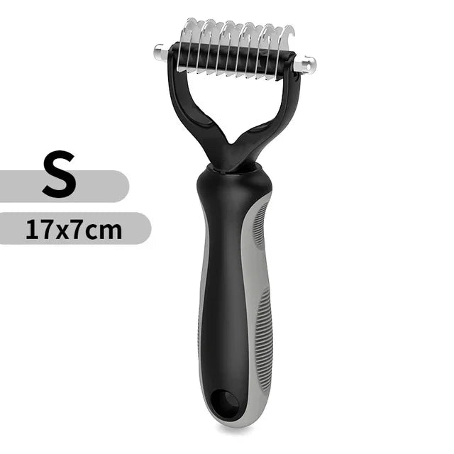 Peigne Démêlant Double Face en Acier Inoxydable pour Chien & Chat – Râteau Anti-Nœuds & Brosse Sous-Poil de Mue Professionnelle