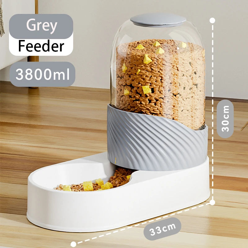 Distributeur Automatique par Gravité 3,8 L pour Chien – Fontaine à Eau & Distributeur de Croquettes Grande Capacité
