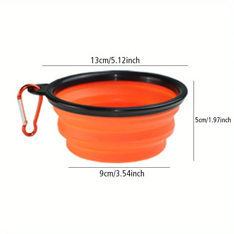 Gamelle Pliable en Silicone pour Chien & Chat – Écuelle de Voyage Nomade avec Couvercle Hermétique & Mousqueton pour Balade & Randonnée