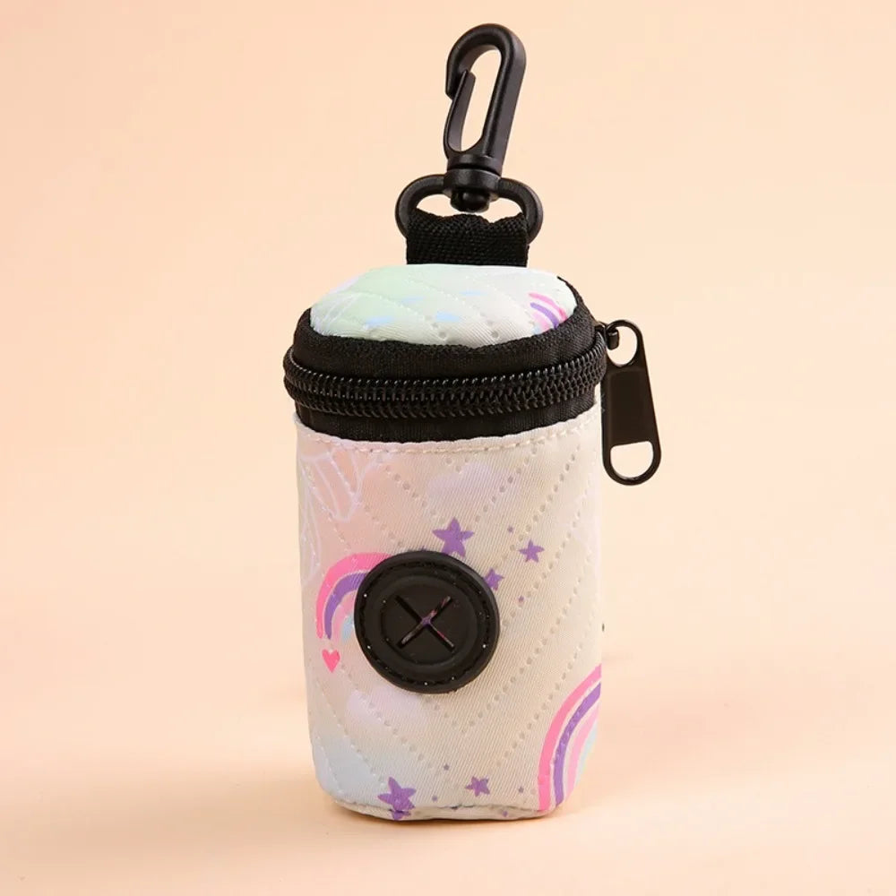 Pochette Distributrice de Sacs à Crottes Zippée pour Chien – Porte-Sacs Déjections Nomade avec Mousqueton pour Laisse & Promenade