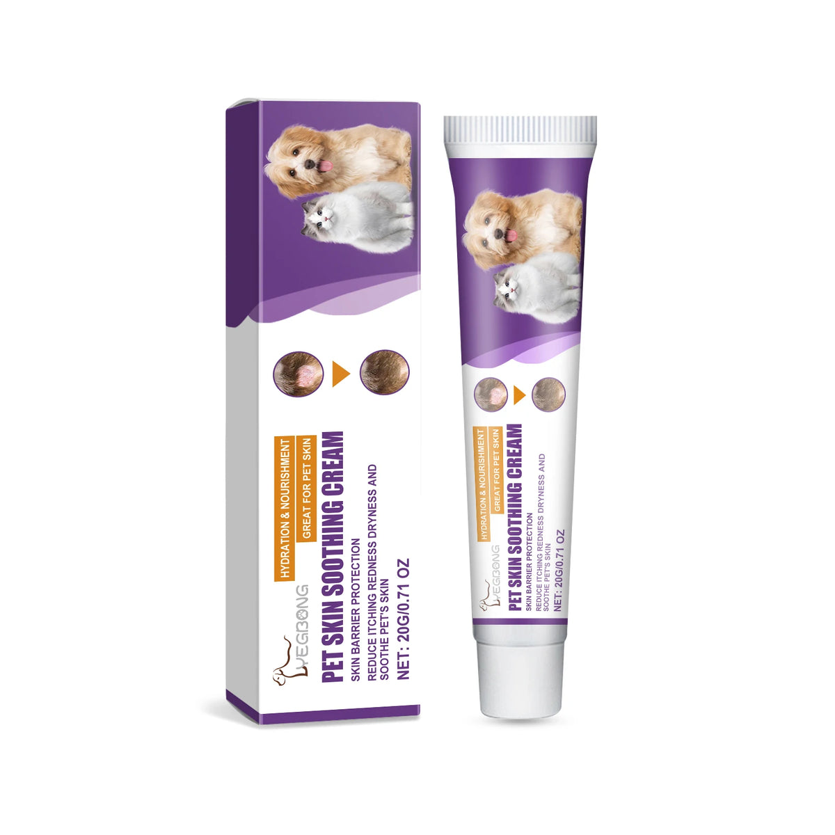 Baume Cutané Apaisant & Réparateur pour Chien & Chat – Crème Hydratante Anti-Démangeaisons, Rougeurs & Irritations Cutanées