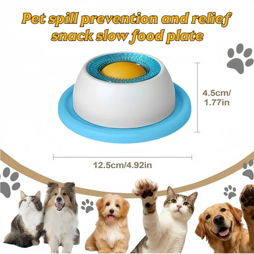 Bol de Léchage Anti-Stress pour Chien & Chat – Gamelle Anti-Glouton en Silicone avec Ventouse Antidérapante & Reliefs Texturés