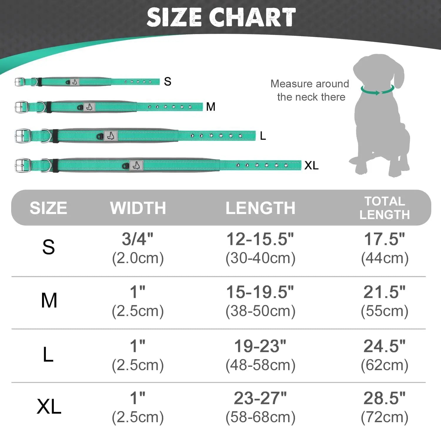 Padded Dog Collars for Small Medium Large Dogs Soft Reflective Wide Pet Collars Adjustable Heavy Duty Nylon Neoprene Dog Collar