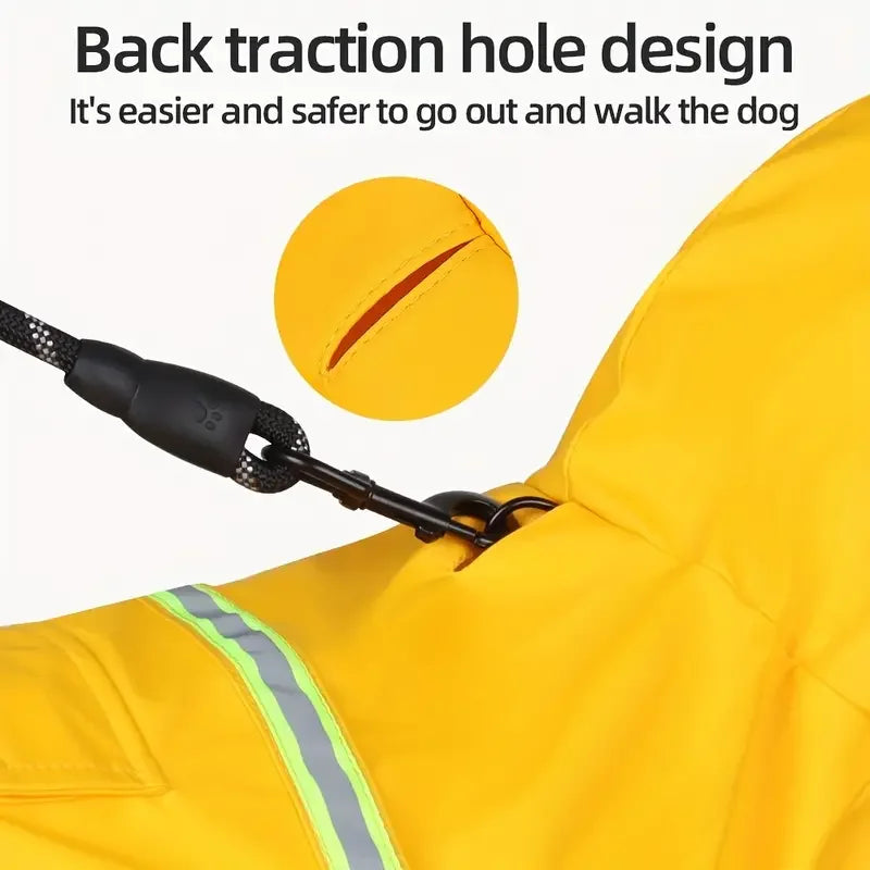 Imperméable à Capuche Réfléchissant pour Chien – Manteau de Pluie Style Cape Coupe-Vent & Déperlant pour Balade