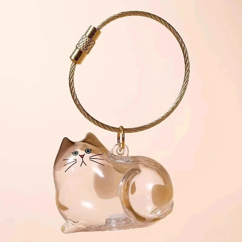 Porte-Clés Souvenir pour Poils de Chien & Chat – Pendentif Capsule Transparente pour Sac & Clés, Bijou Mémoire Animalier