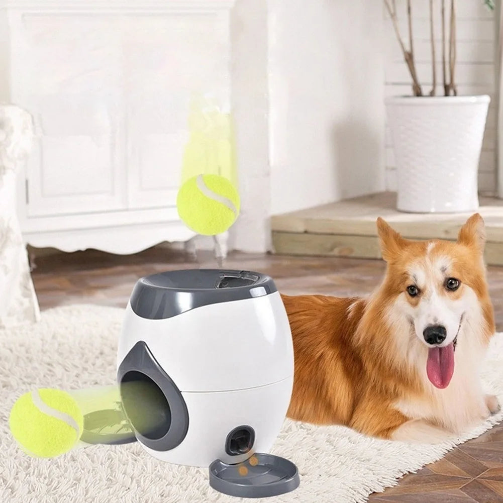Lanceur de Balles Interactif & Gamelle Anti-Glouton pour Chien – Machine de Récompense Friandises, Stimulation Mentale & Jeu de Rapport Autonome