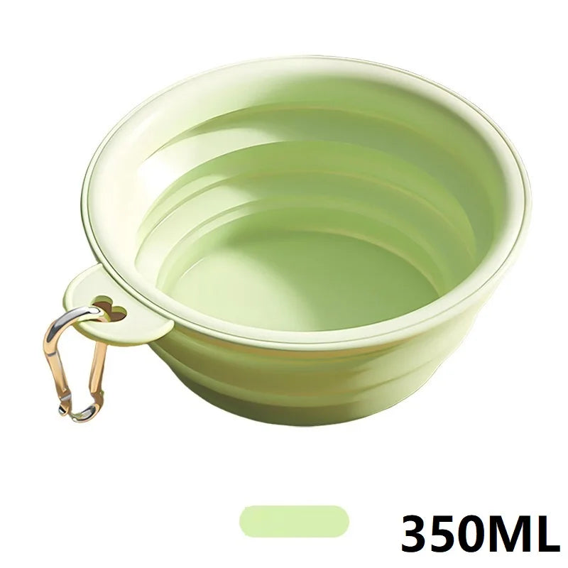 Gamelle Pliable de Voyage 350 ml pour Chien – Écuelle Nomade en Silicone avec Mousqueton pour Eau & Croquettes