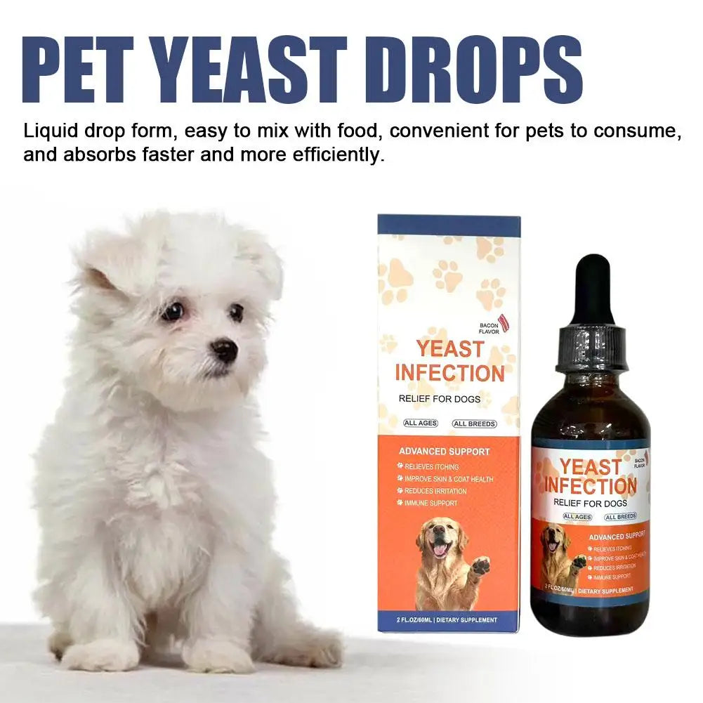 Gouttes de Soin Peau & Pelage aux Plantes pour Chien (60 ml) – Complément Liquide Apaisant Anti-Démangeaisons & Brillance du Poil