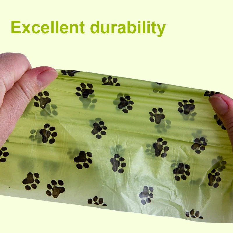 Dog Poop Bags Biodegradable Leak Proof Pet Waste Bags for Dog Walking Outdoor Cleaning Bag Pack Pet Supplies 15Bags/Roll