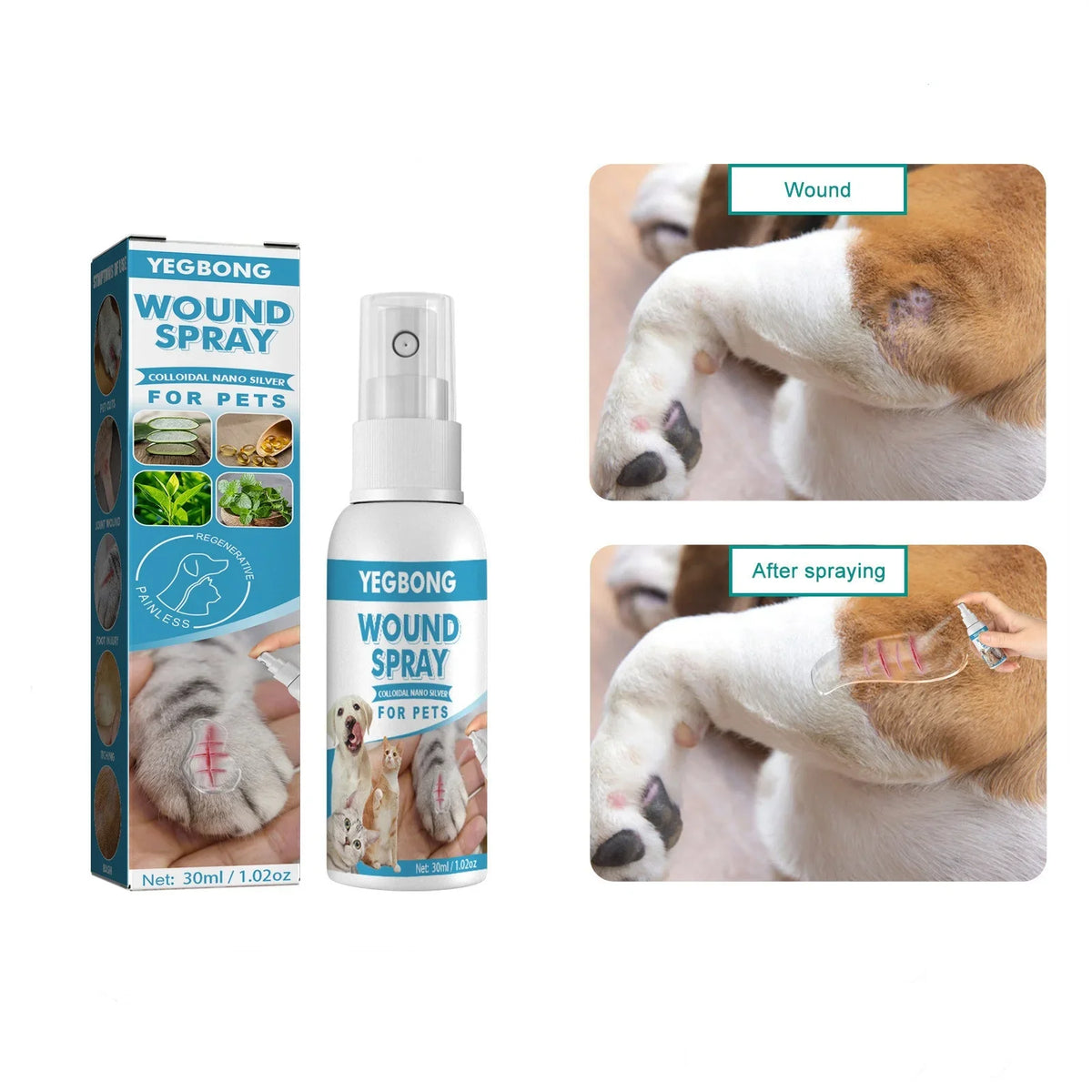 Spray Apaisant Anti-Démangeaisons pour Chien & Chat (30 ml) – Soin Cutané Sans Rinçage, Peau Sensible, Rougeurs & Irritations