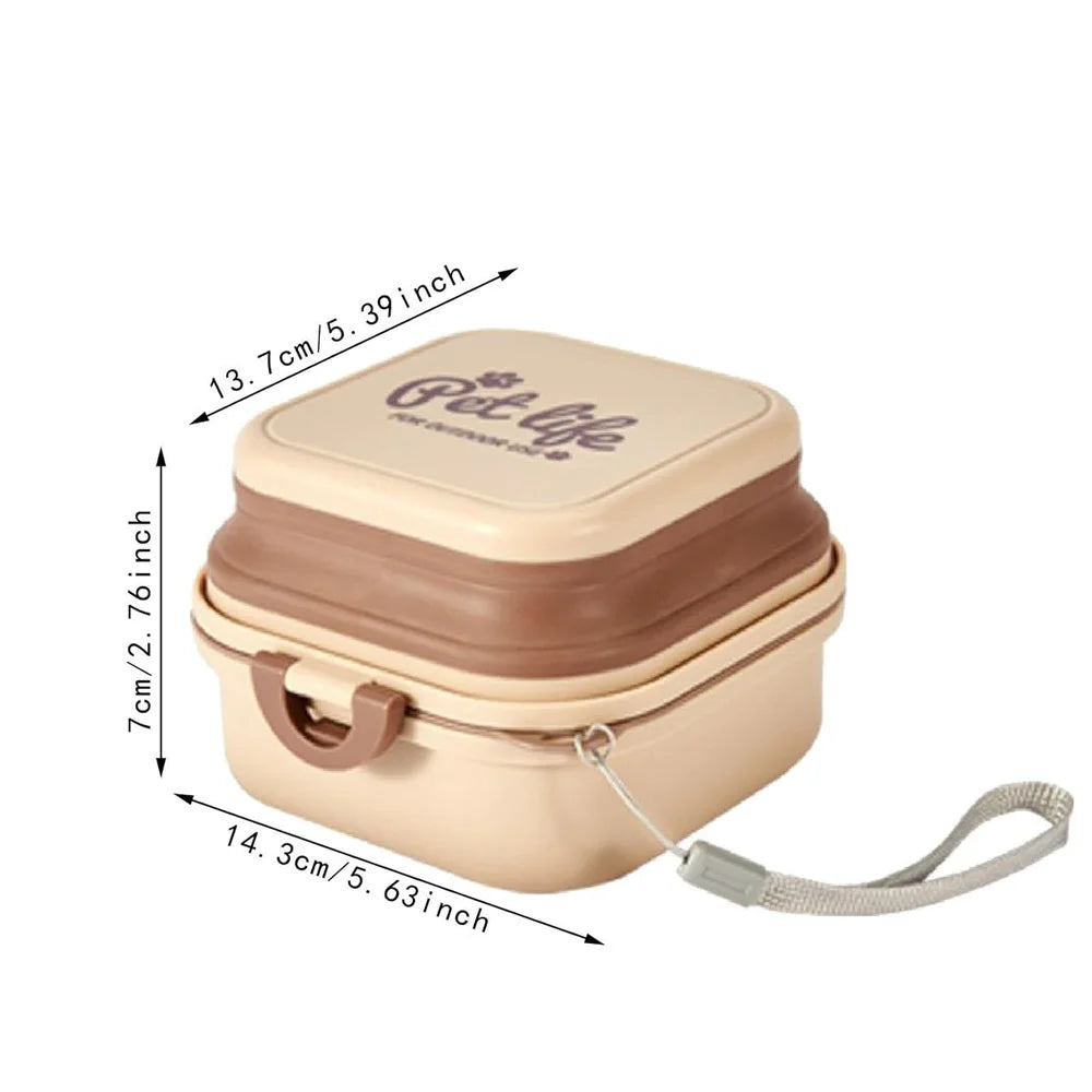 Gamelle de Voyage 2-en-1 Portable pour Chien & Chat – Écuelle Nomade Croquettes & Eau avec Couvercle Hermétique Anti-Fuite