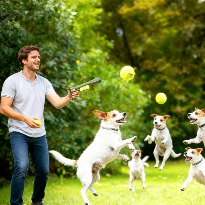 Pistolet Lanceur de Balles de Tennis pour Chien – Jouet Interactif de Plein Air, Dressage au Rapport & Tir Longue Distance Sans Effort