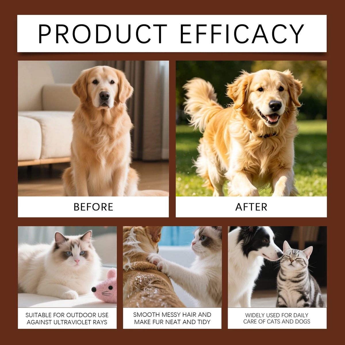 Huile Végétale Nourrissante à la Noix de Coco pour Chien & Chat – Démêlant Naturel, Brillance & Soin Pelage Doux Sans Rinçage