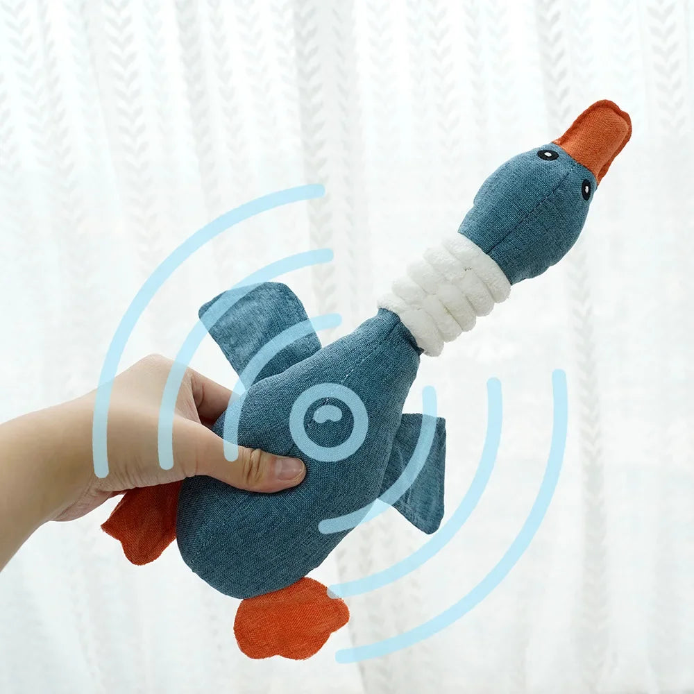 Peluche Sonore Canard pour Chien & Chiot – Doudou Couineur Résistant & Jouet Mastication Anti-Stress