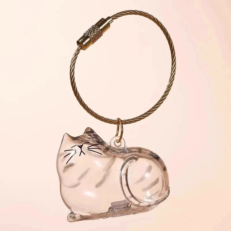 Porte-Clés Souvenir pour Poils de Chien & Chat – Pendentif Capsule Transparente pour Sac & Clés, Bijou Mémoire Animalier