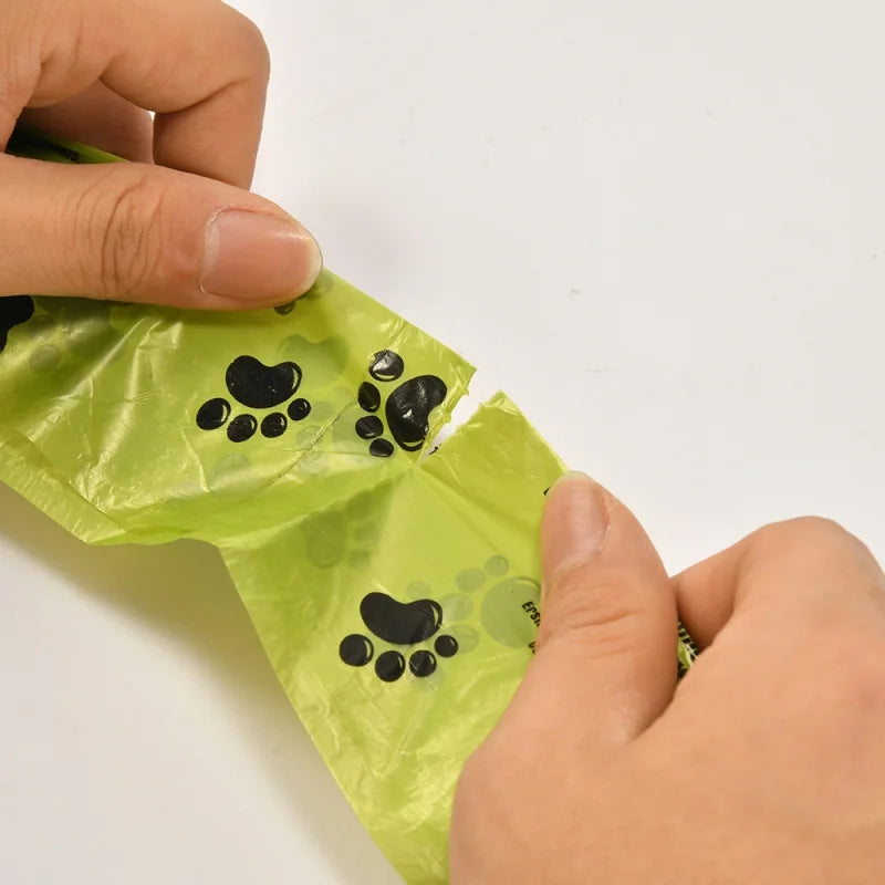 Dog Poop Bags Biodegradable Leak Proof Pet Waste Bags for Dog Walking Outdoor Cleaning Bag Pack Pet Supplies 15Bags/Roll