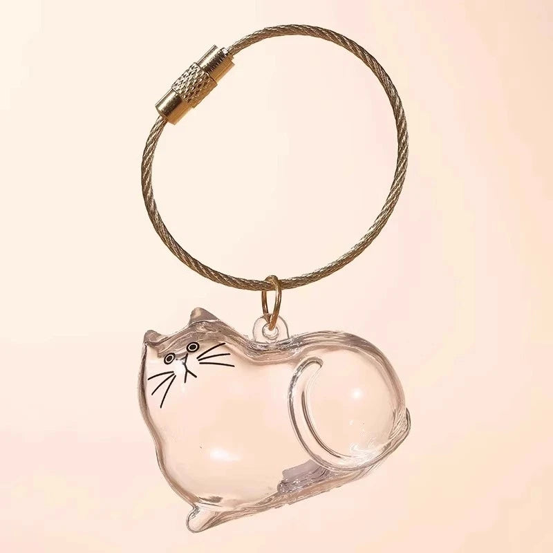 Porte-Clés Souvenir pour Poils de Chien & Chat – Pendentif Capsule Transparente pour Sac & Clés, Bijou Mémoire Animalier