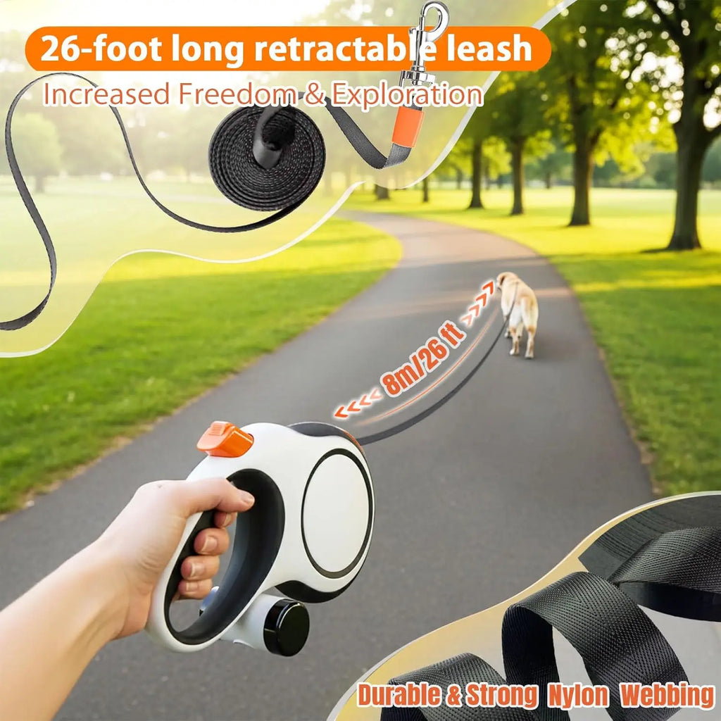 Laisse Rétractable Robuste pour Chien (5m / 8m – jusqu'à 50 kg) – Laisse Enrouleur Automatique Anti-Traction & Anti-Nœuds