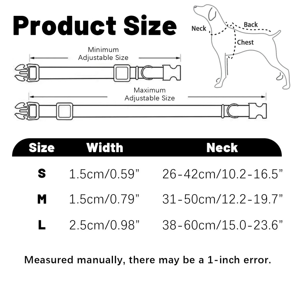 Collier pour Chien Réglable & Résistant (DC001) – Collier Extérieur Sécurisé pour Petit, Moyen & Grand Chien