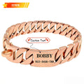 Strong Metal Titanium Solid Steel Collar 32mmStainless Steel Gold Dog Collar Lettering Custom Chain Bully French Fight Large Dog