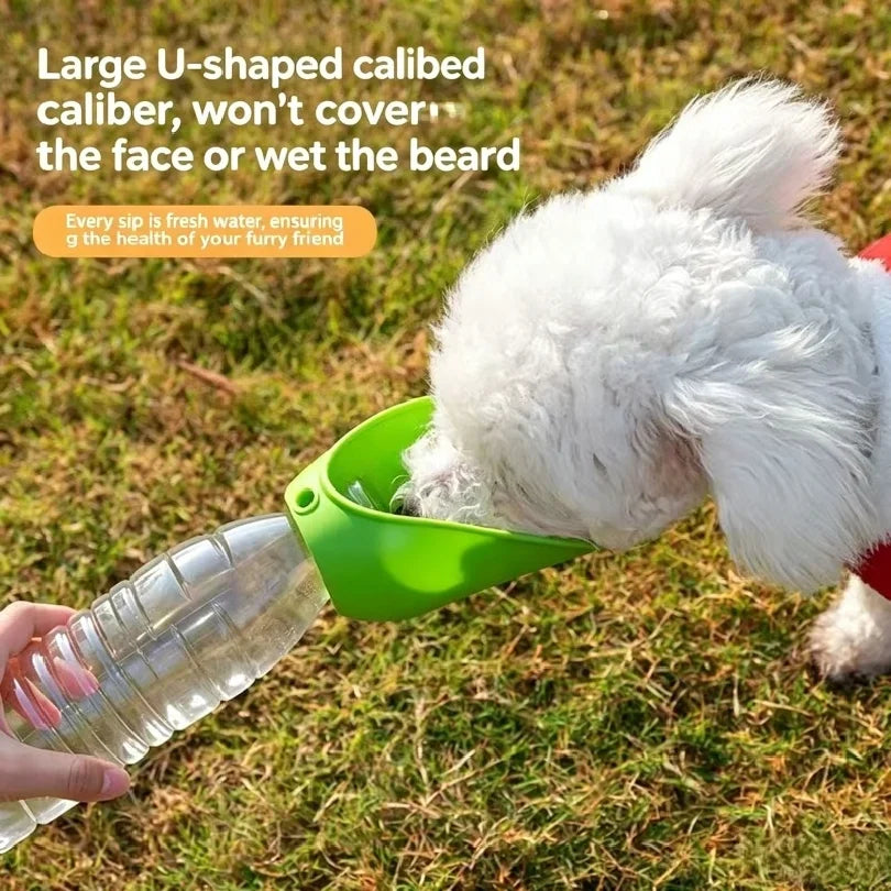 Gourde Pliable Portable pour Chien & Chat – Bouteille d'Eau de Voyage avec Écuelle Rabattable & Embout Interchangeable pour Randonnée